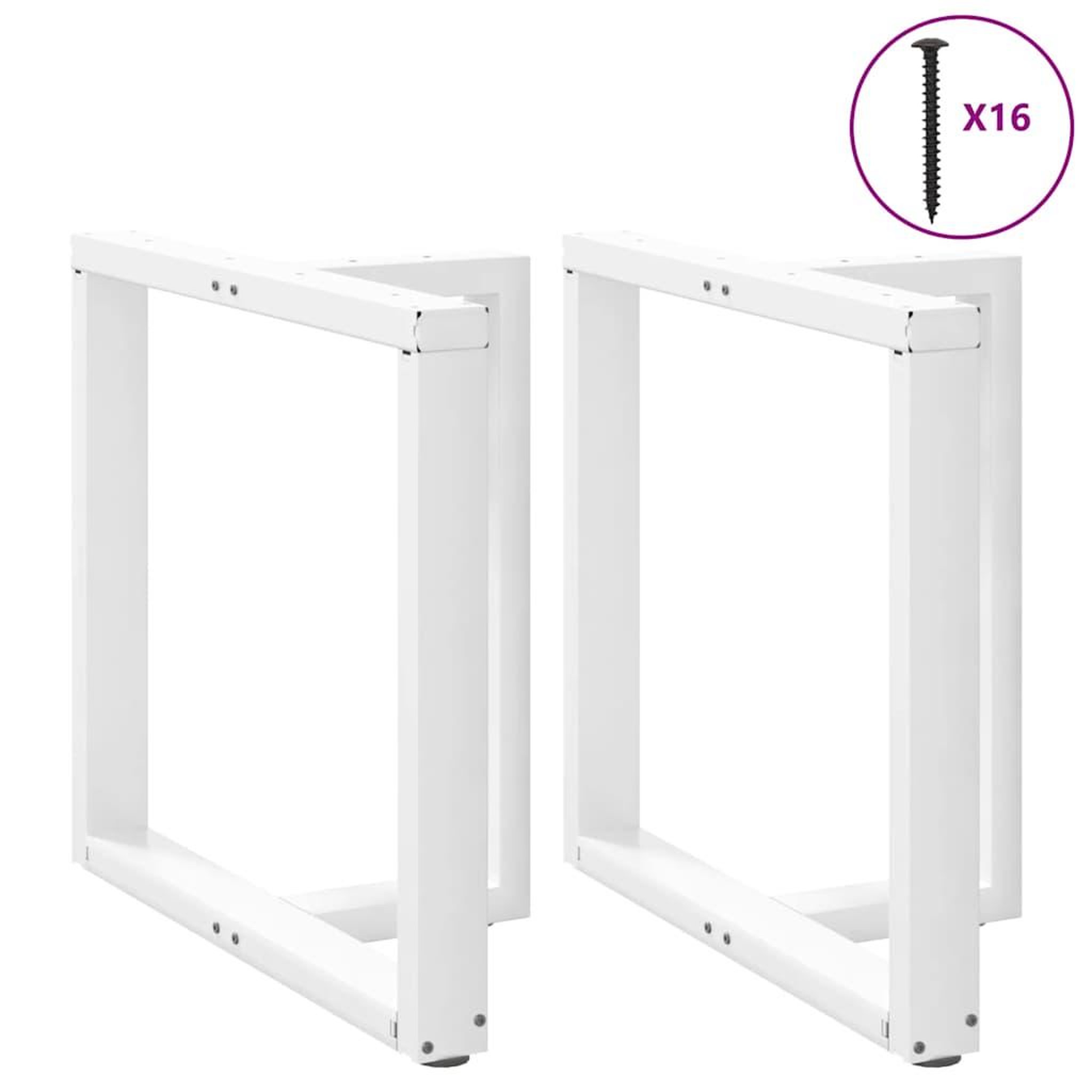 Voir la diapositive 3 : VIDAXL Pieds de table a manger forme de T 2 pcs blanc 80x35x(72-73) cm
