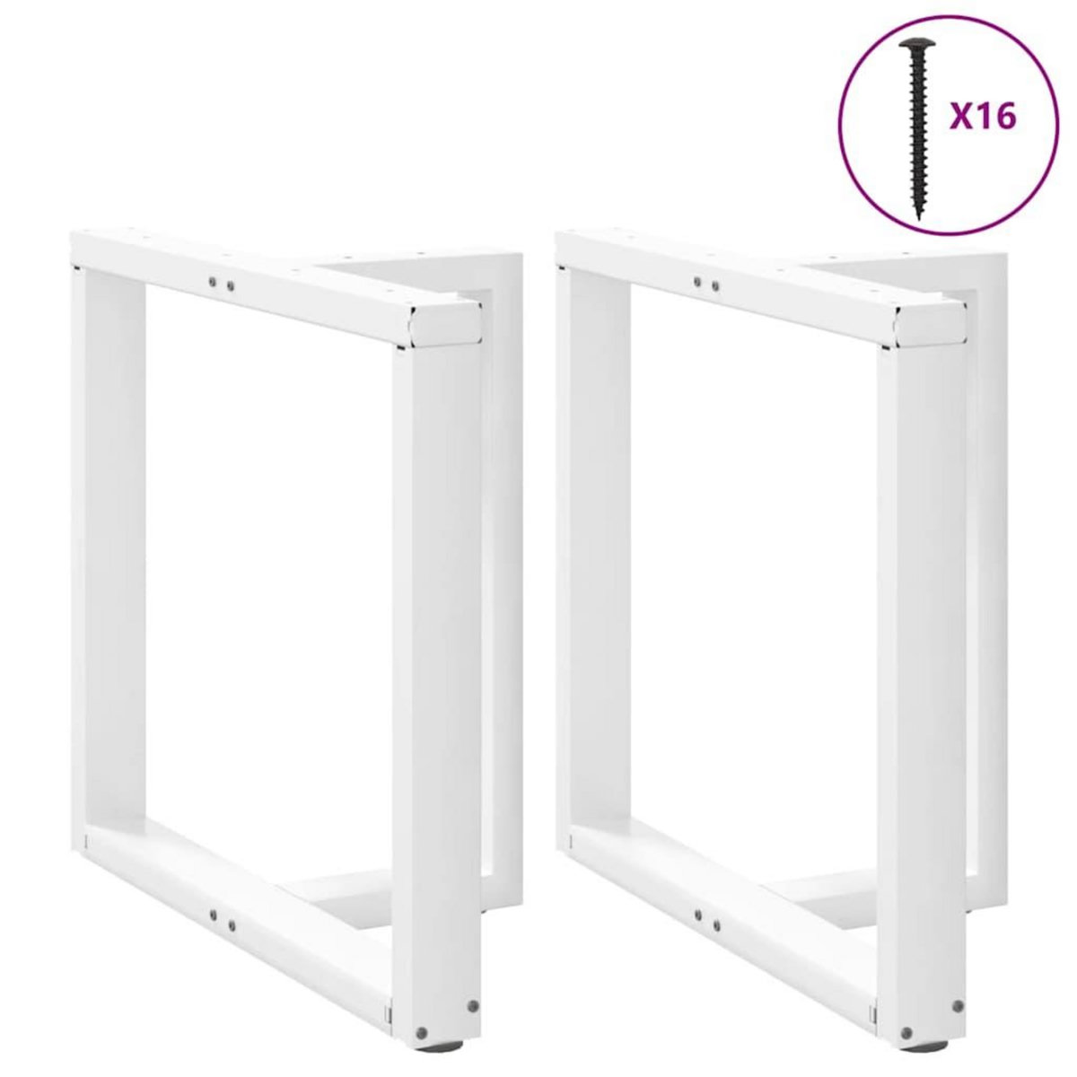 VIDAXL Pieds de table a manger forme de T 2 pcs blanc 80x35x(72-73) cm