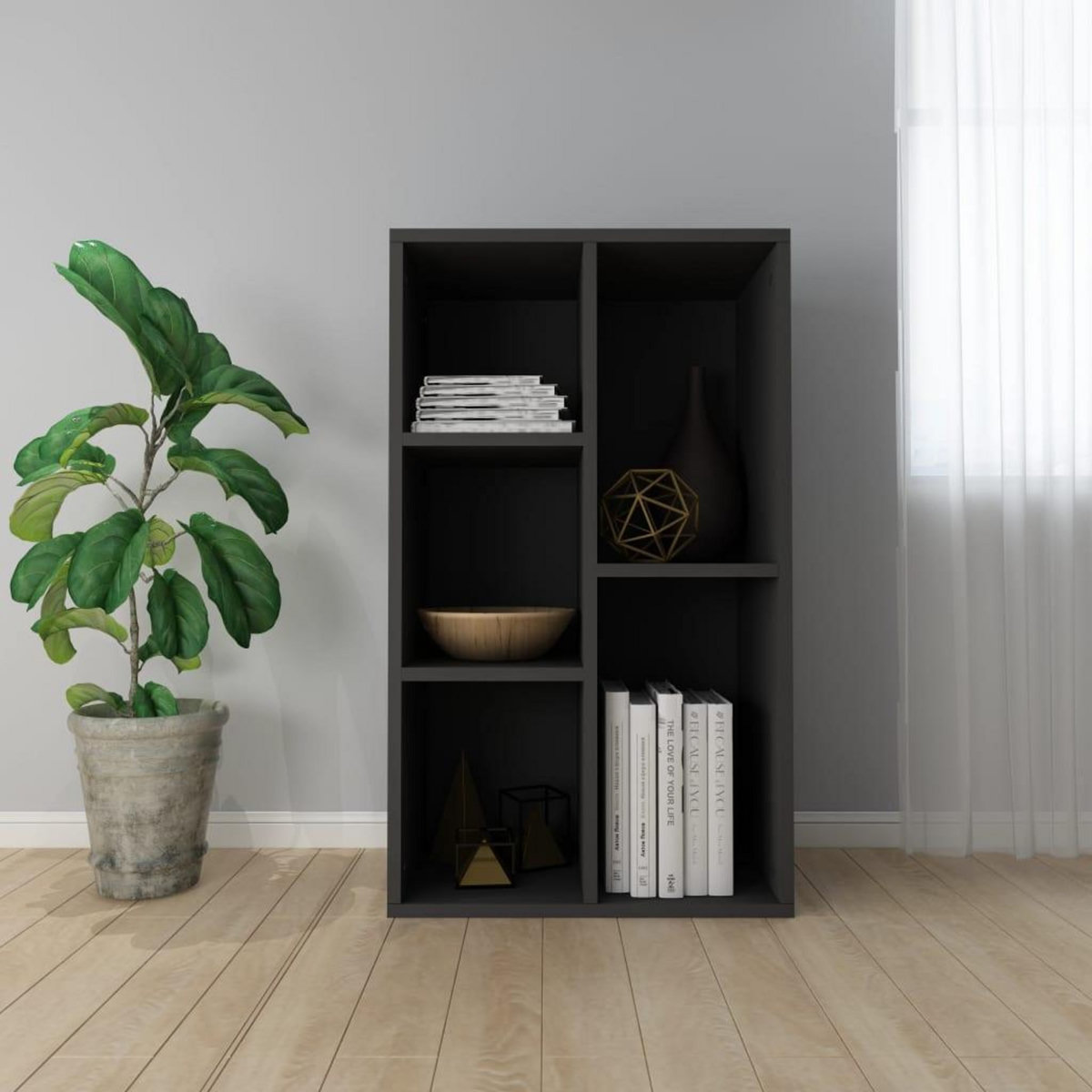 VIDAXL Bibliotheque/Buffet Noir 50x25x80 cm Bois d'ingenierie