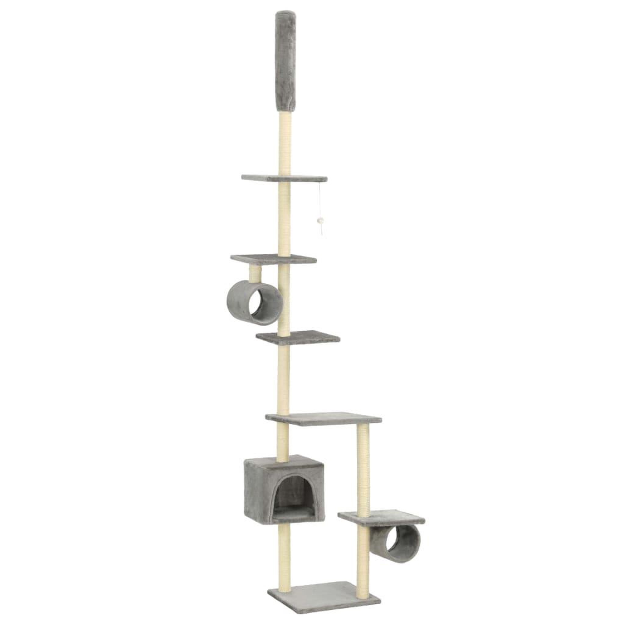 VIDAXL Arbre a chat avec griffoirs en sisal 260 cm Gris