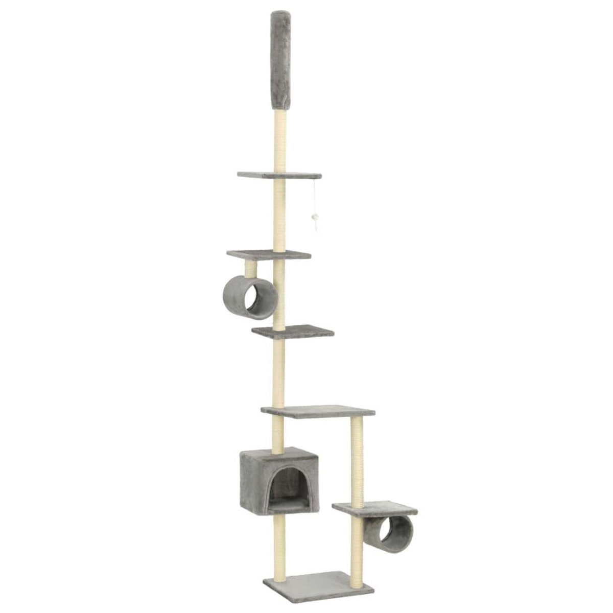 VIDAXL Arbre a chat avec griffoirs en sisal 260 cm Gris
