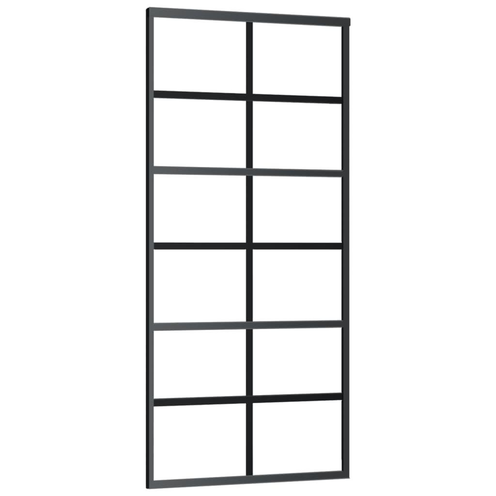 Voir la diapositive 2 : VIDAXL Porte coulissante Verre ESG et aluminium 90x205 cm Noir