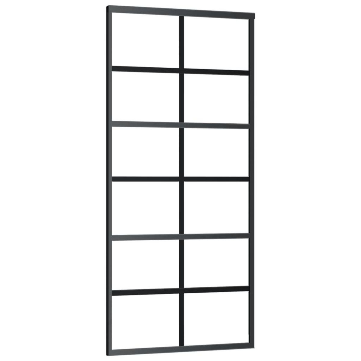 VIDAXL Porte coulissante Verre ESG et aluminium 90x205 cm Noir