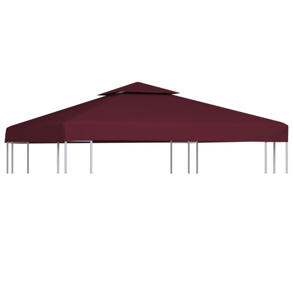 VIDAXL Toile superieure double de belvedere 310 g/m^2 3x3 m Bordeaux