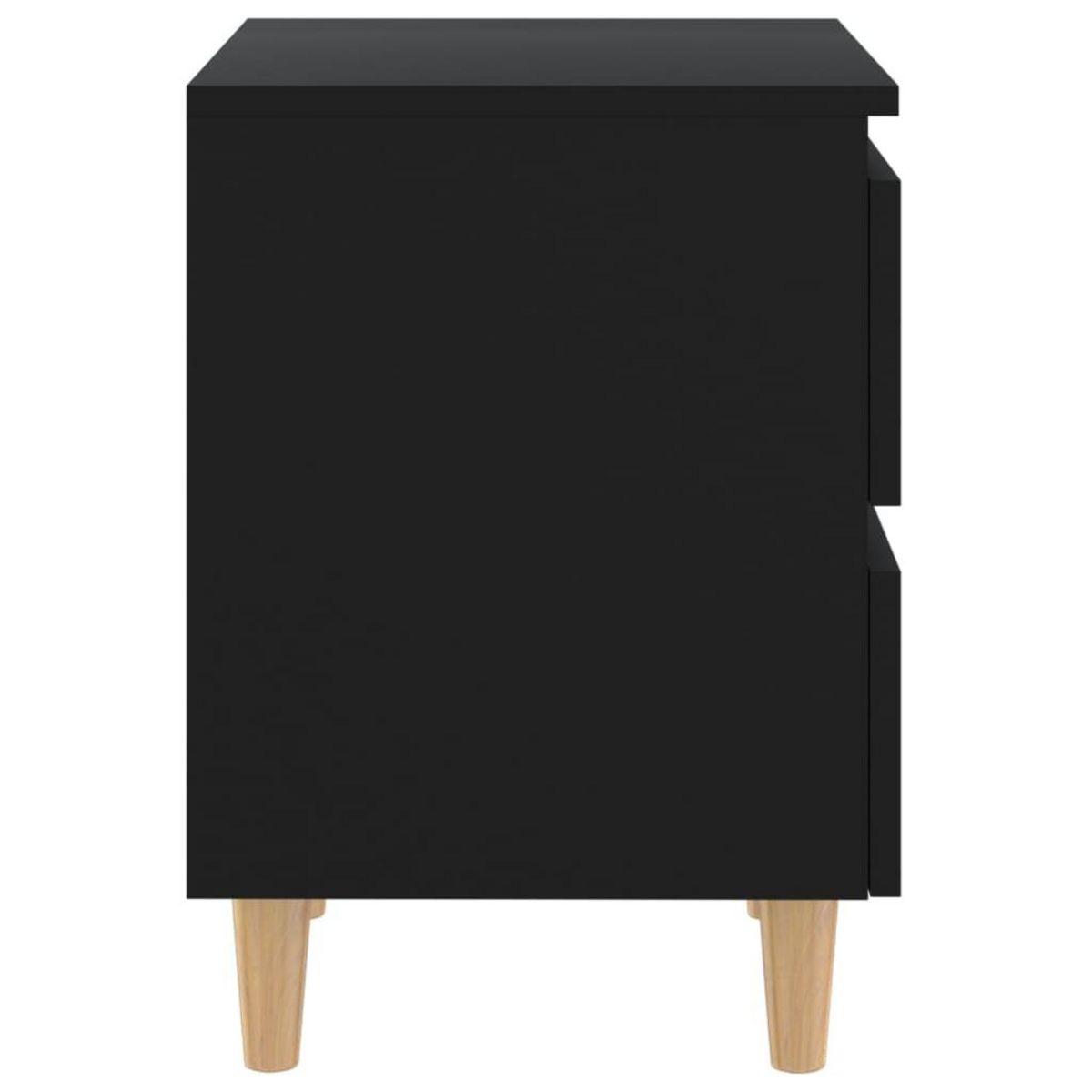 VIDAXL Tables de chevet avec pieds en pin 2 pcs Noir 40x35x50 cm
