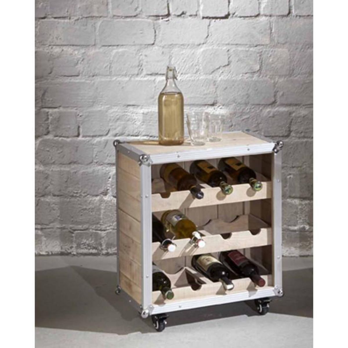 Paris Prix Meuble Range Bouteilles  Mallette  63cm Naturel