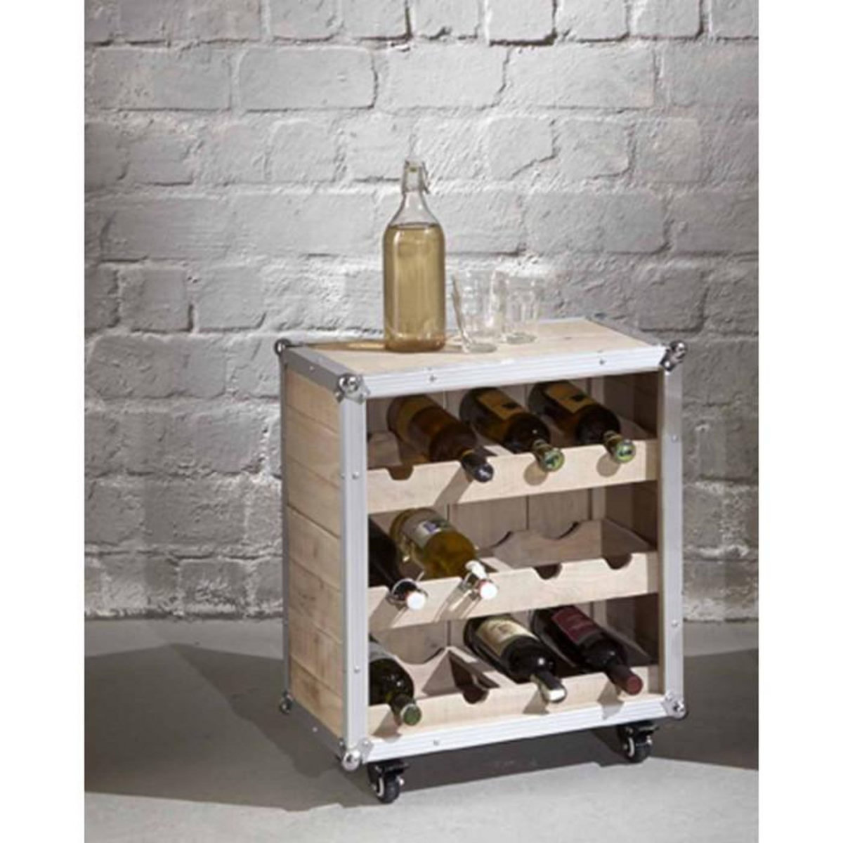 Paris Prix Meuble Range Bouteilles  Mallette  63cm Naturel