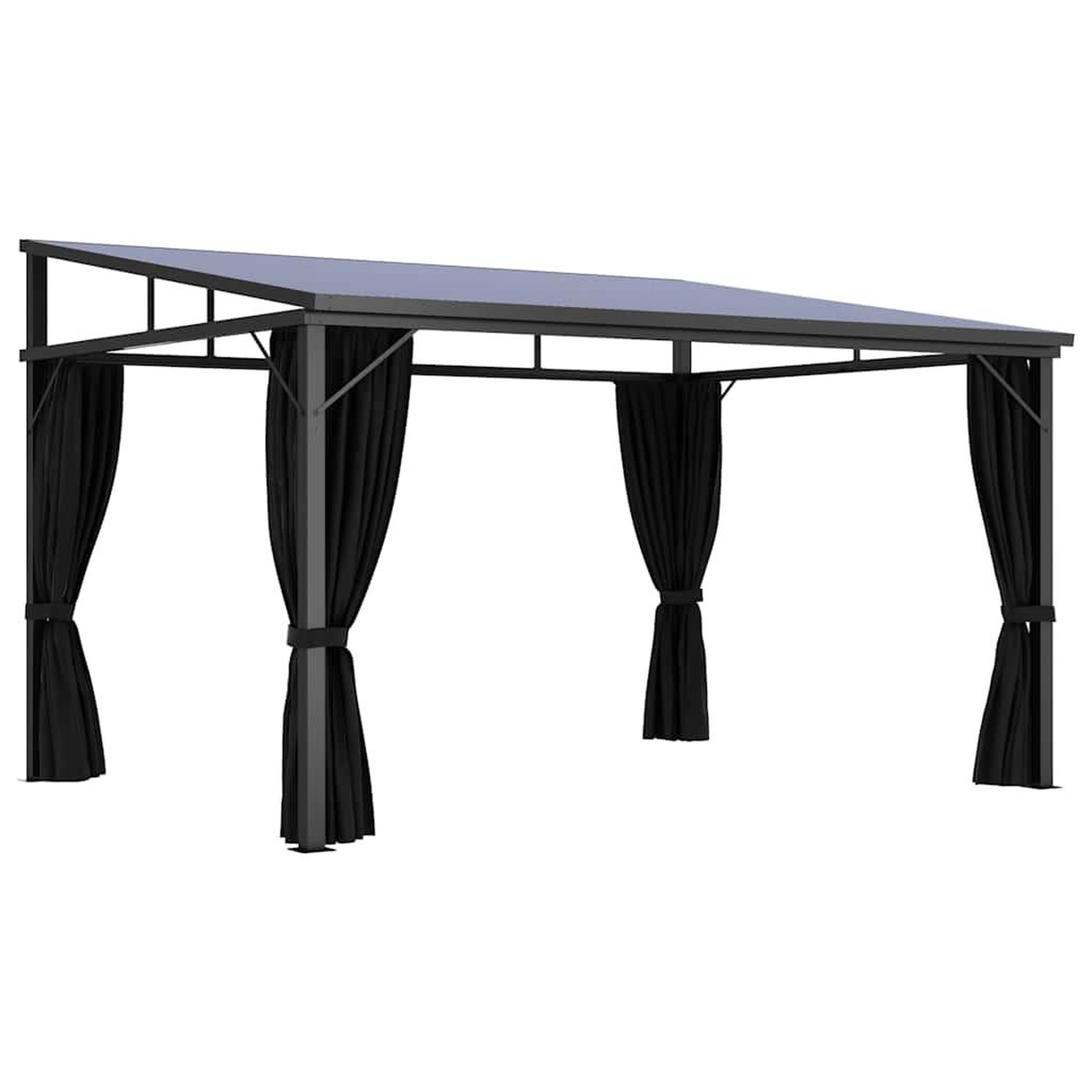 Voir la diapositive 2 : VIDAXL Belvedere avec rideau 405x294x244 cm anthracite