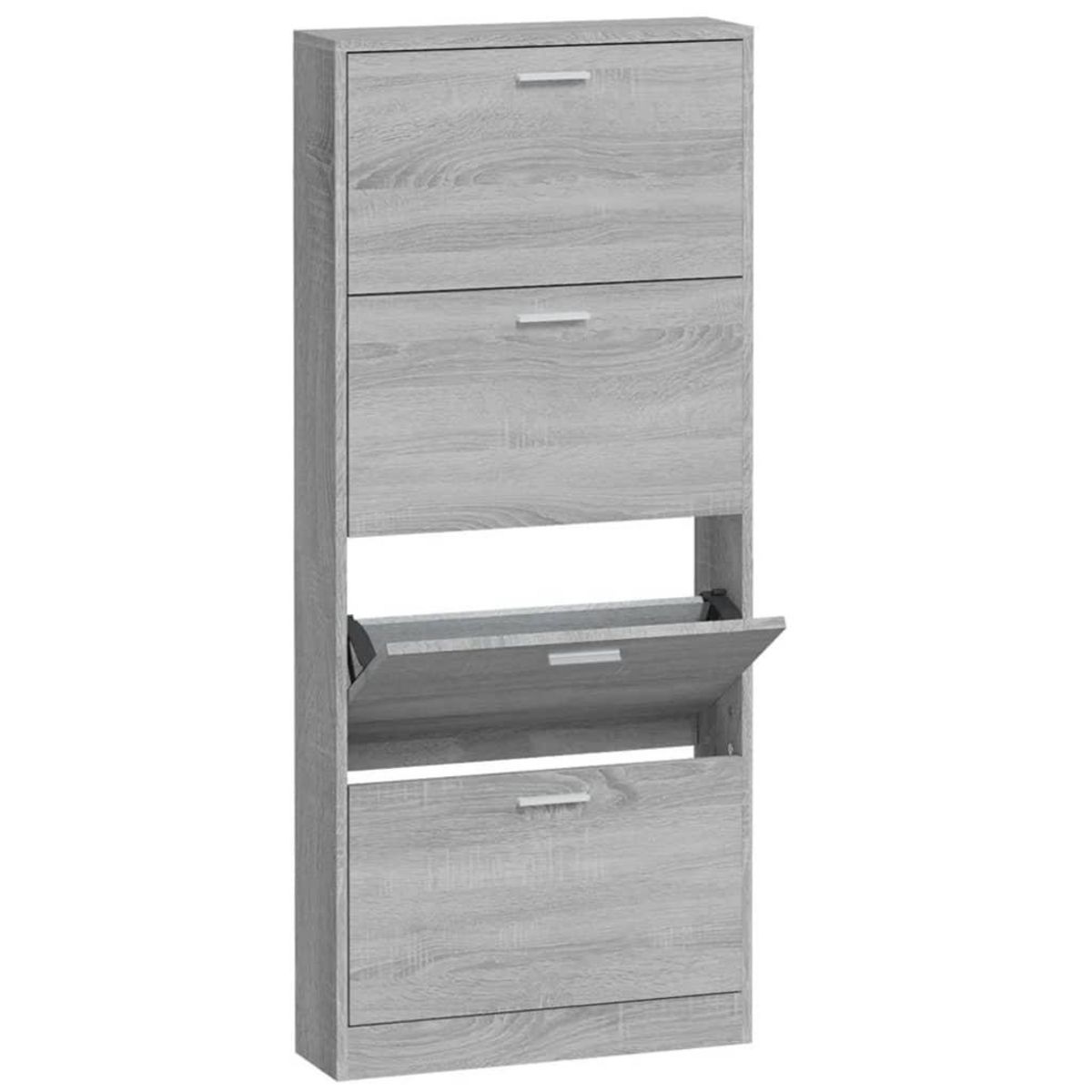 VIDAXL Armoire a chaussures Sonoma gris 59x17x150 cm Bois d'ingenierie