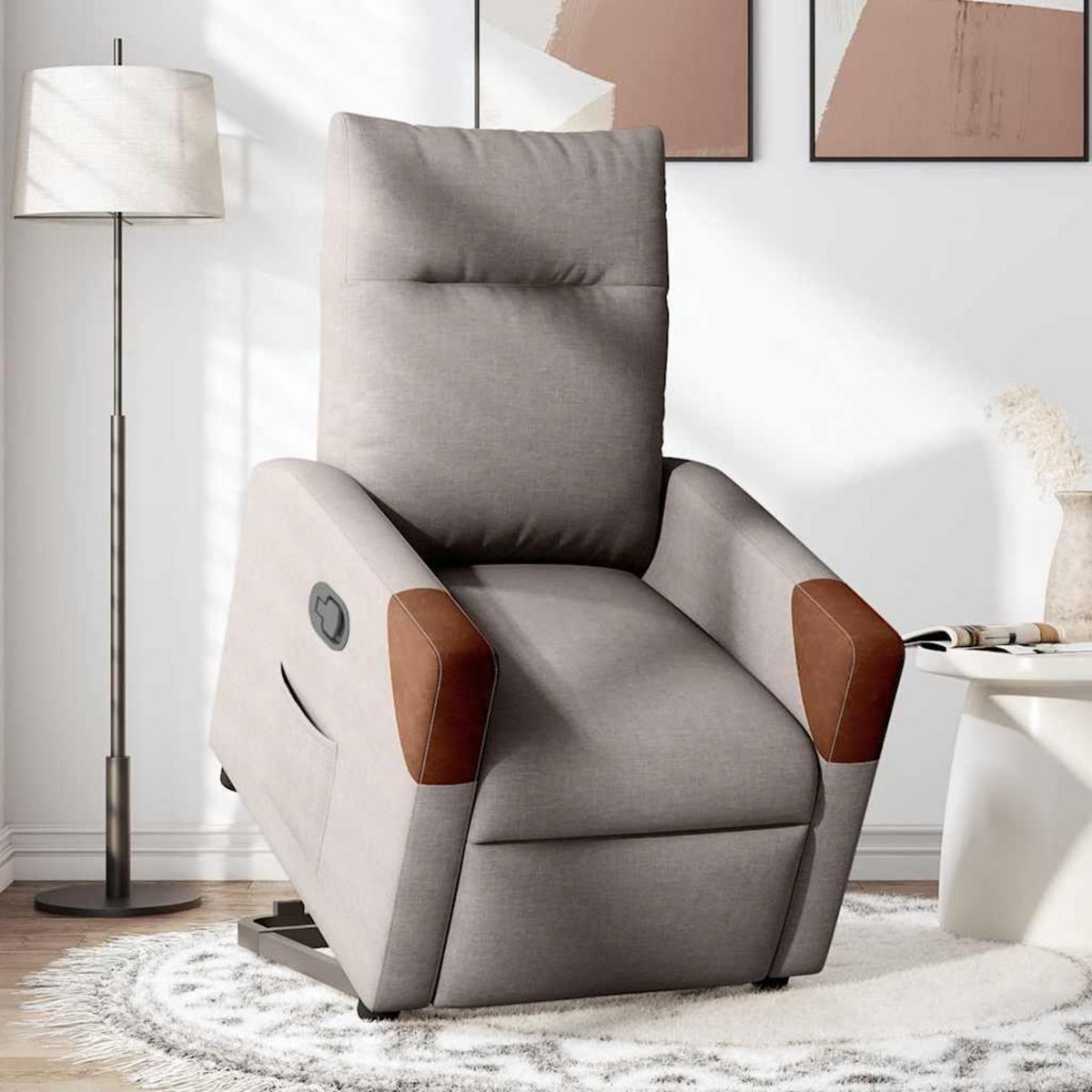 VIDAXL Fauteuil inclinable taupe tissu