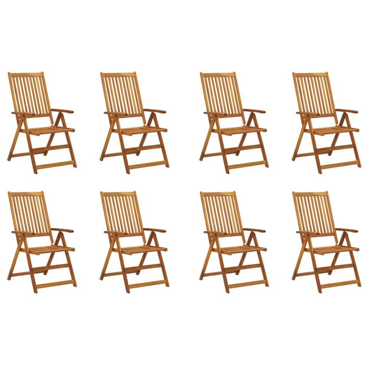 VIDAXL Chaises pliables de jardin avec coussins lot de 8 Bois d'acacia