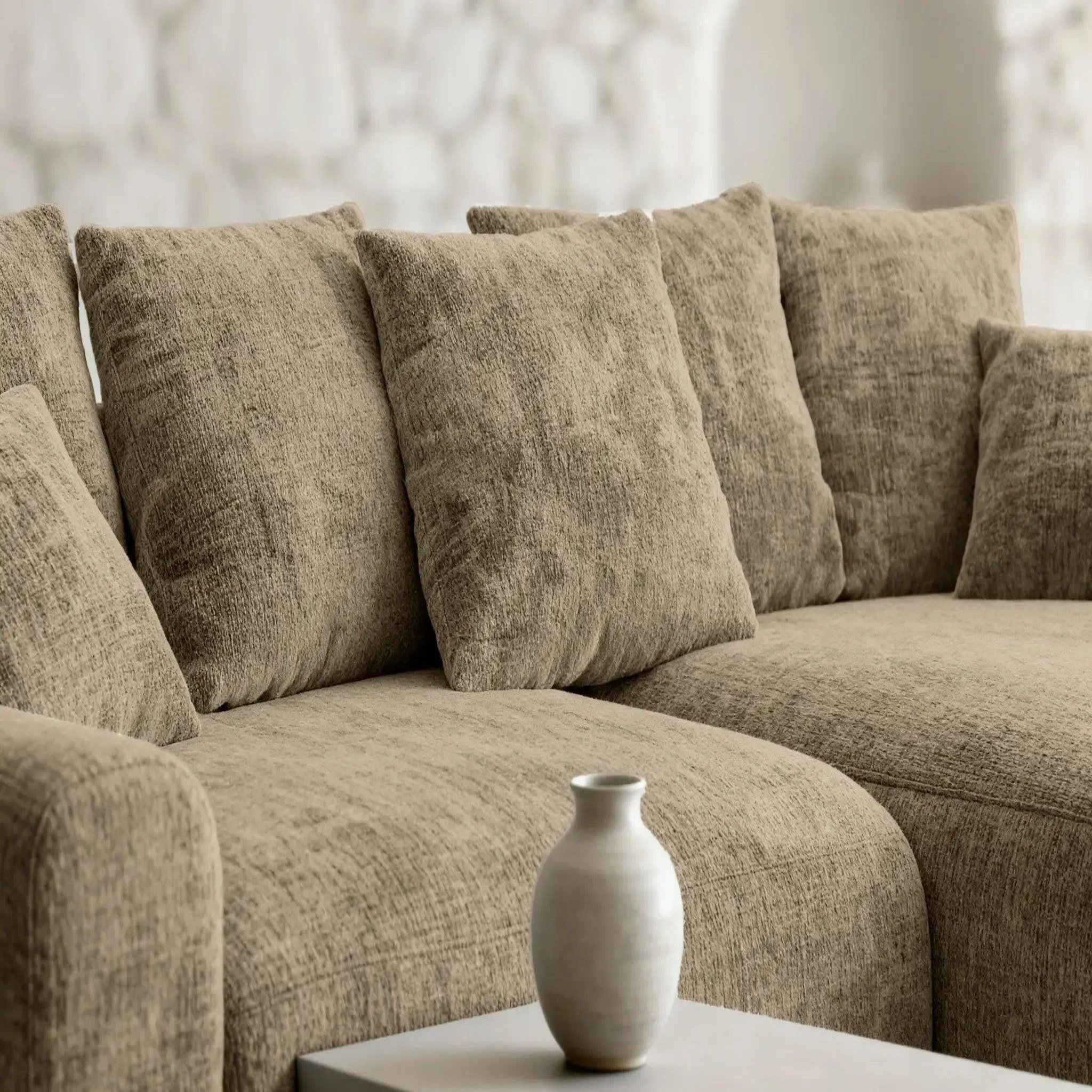 Voir la diapositive 5 : CASANOVA PARIS Oli - canapé d'angle convertible tissu chenille 4 places
