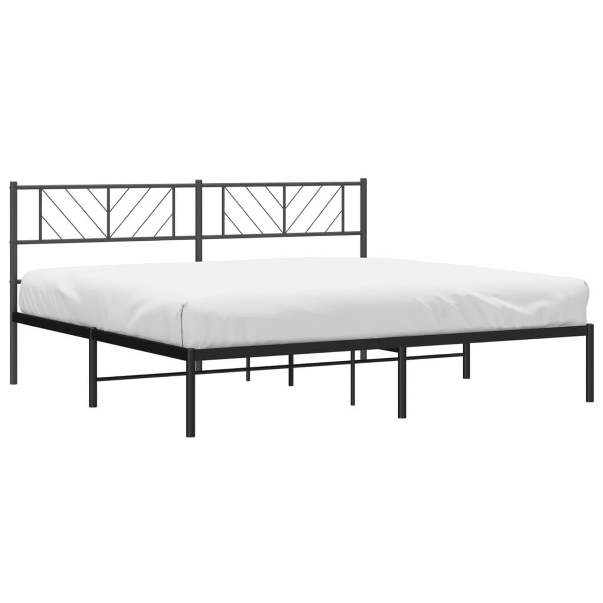 Voir la diapositive 3 : VIDAXL Cadre de lit metal sans matelas et tete de lit noir 180x200 cm