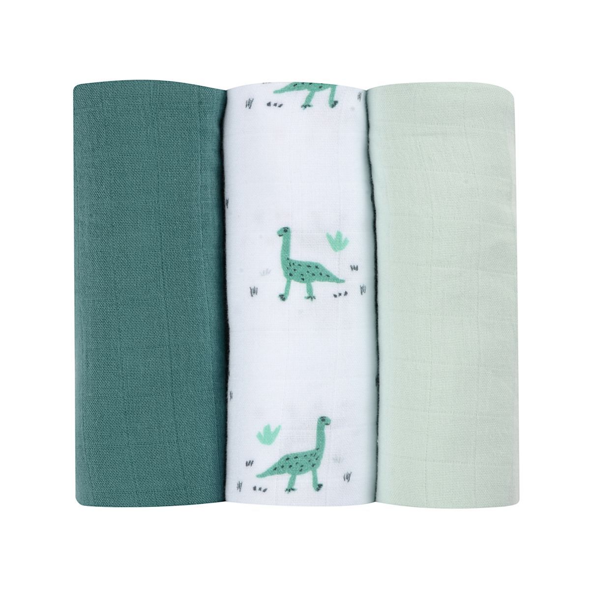 BEABA Boite de 3 Langes en coton bio Jurassique