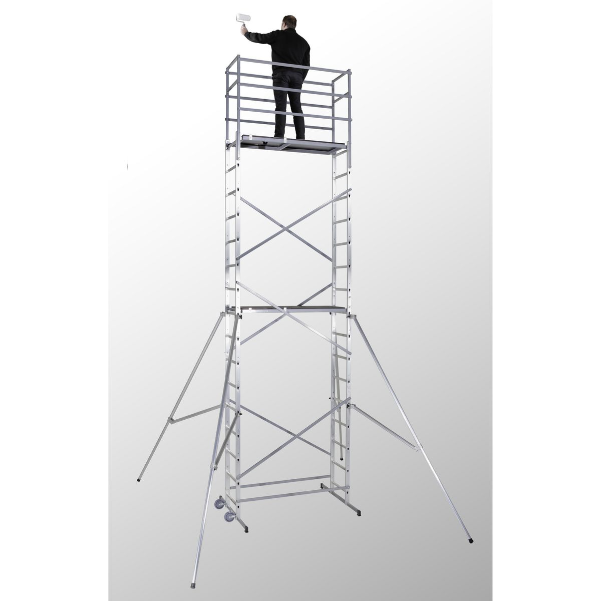 HAILO Echafaudage roulant d'escalier 7m en aluminium - HOBBYSTEP H7