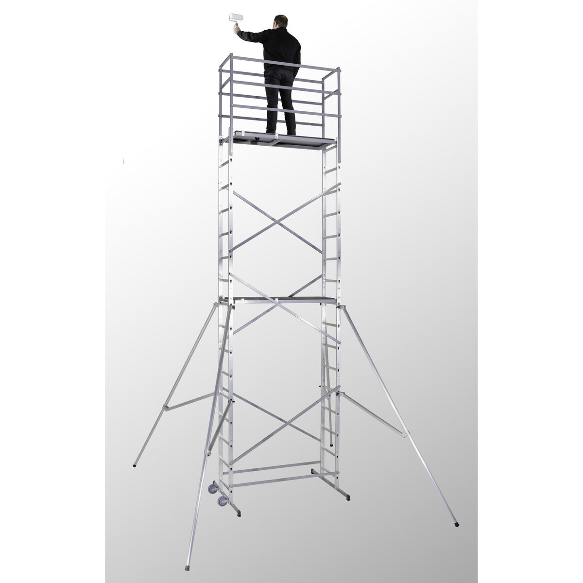 HAILO Echafaudage roulant d'escalier 7m en aluminium - HOBBYSTEP H7