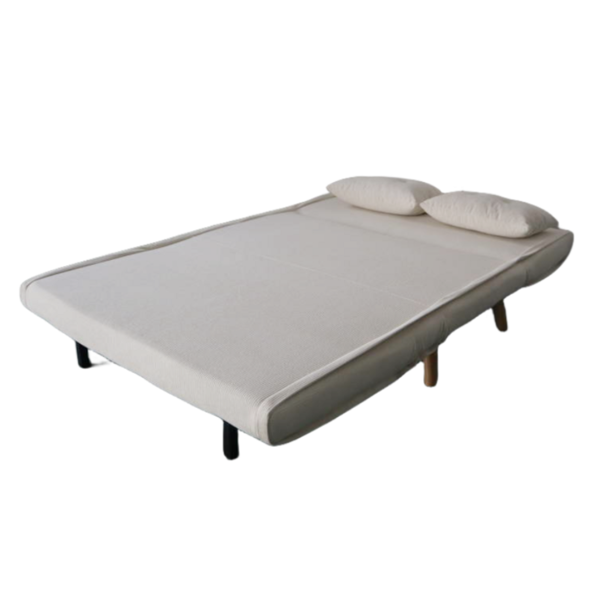 CONCEPT USINE Canapé convertible en velours côtelé beige 2 places ENNIS