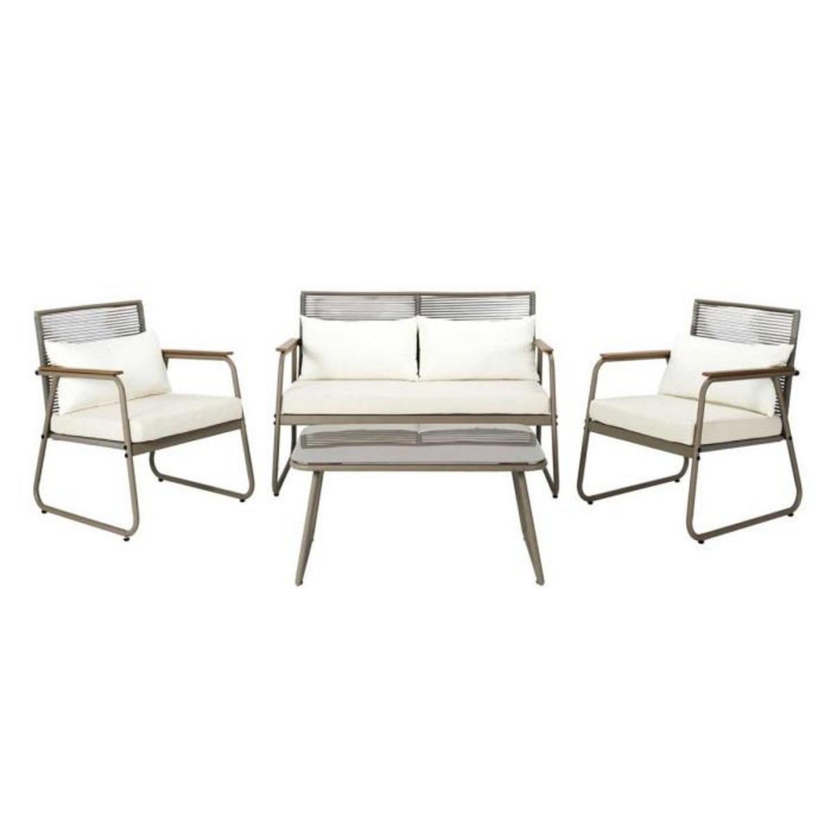 Paris Prix Salon de Jardin 4 Pièces  Palma  105cm Beige