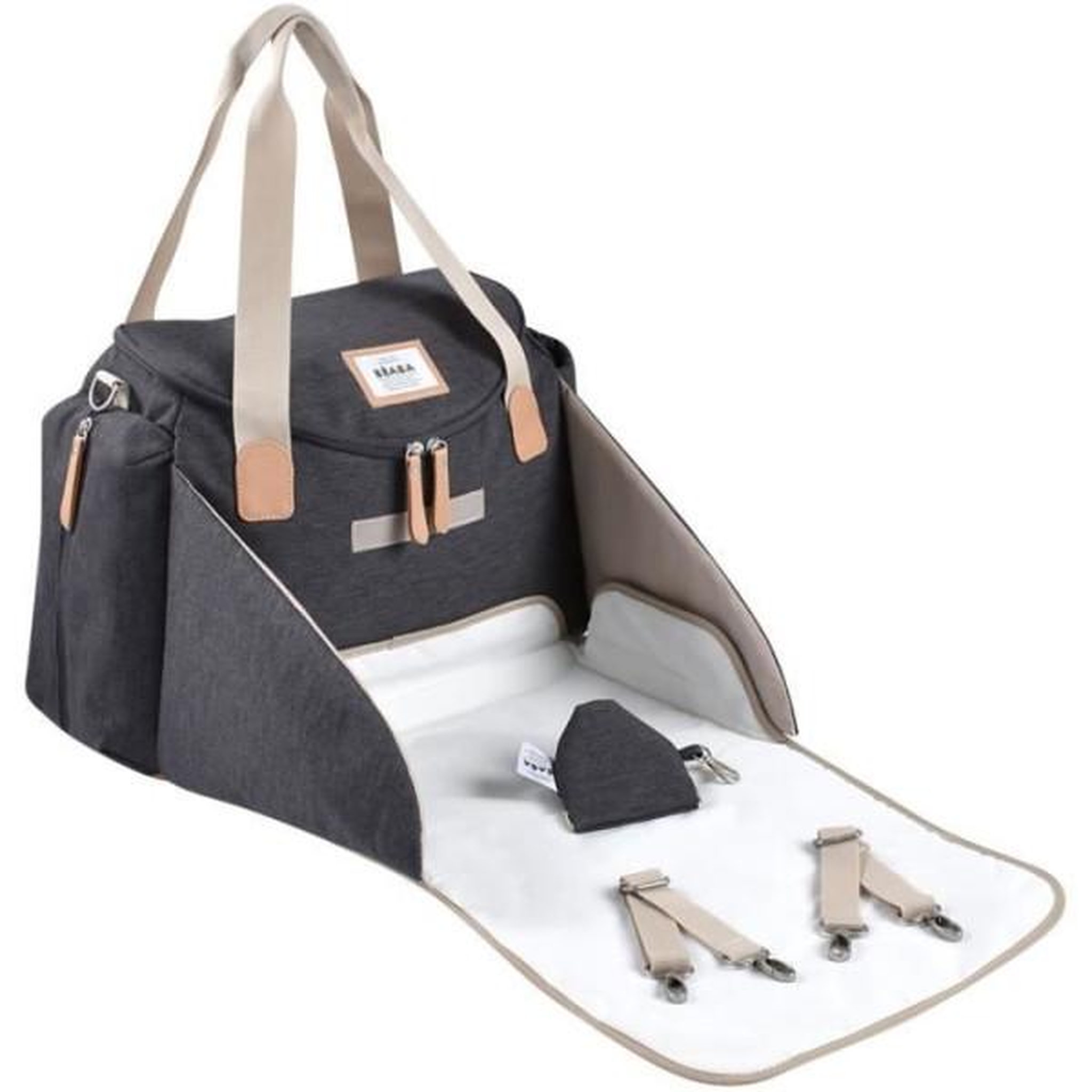 Voir la diapositive 2 : MARKET24 Sac a langer - BEABA - SYDNEY - Gris chiné foncé