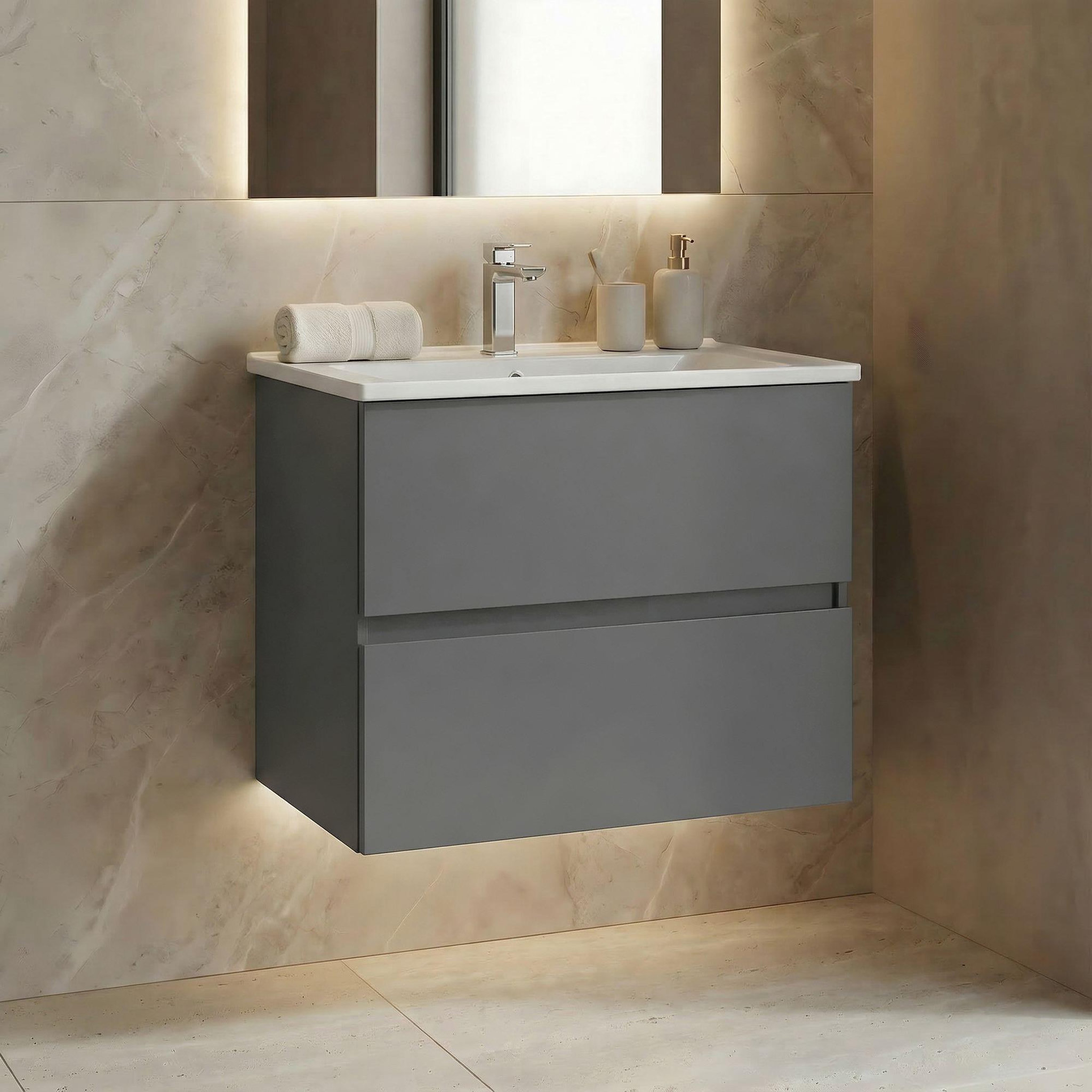 Voir la diapositive 2 : Habitat et Jardin Meuble Vasque  Nest 71 v2  - 71 x 51 x 55 cm - Matte Grey