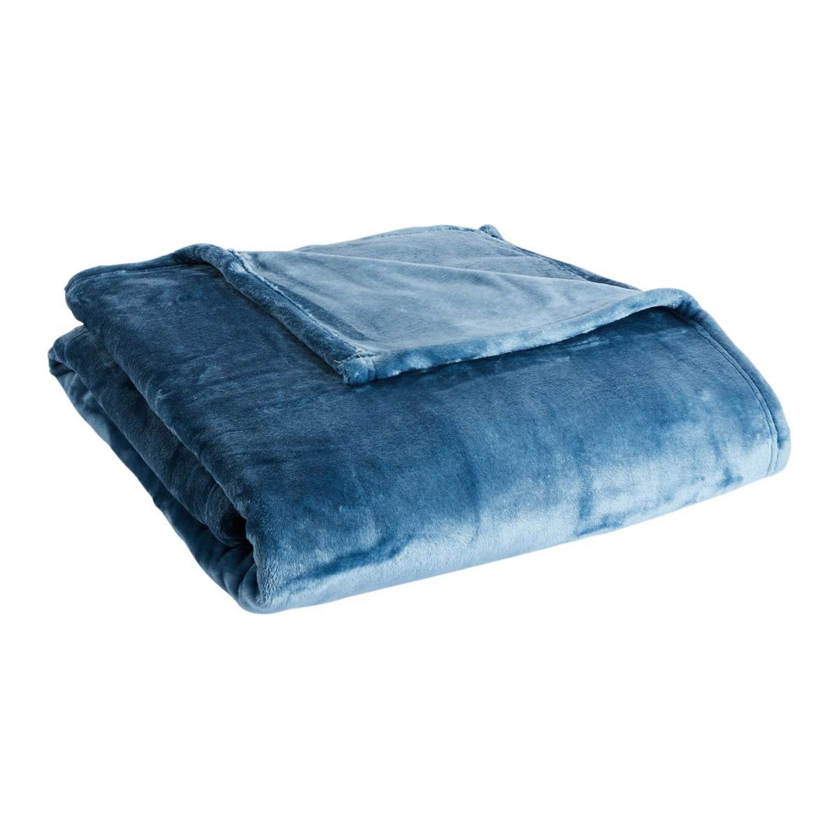 ACTUEL Plaid uni en polyester 380gsm MILK FROZEN