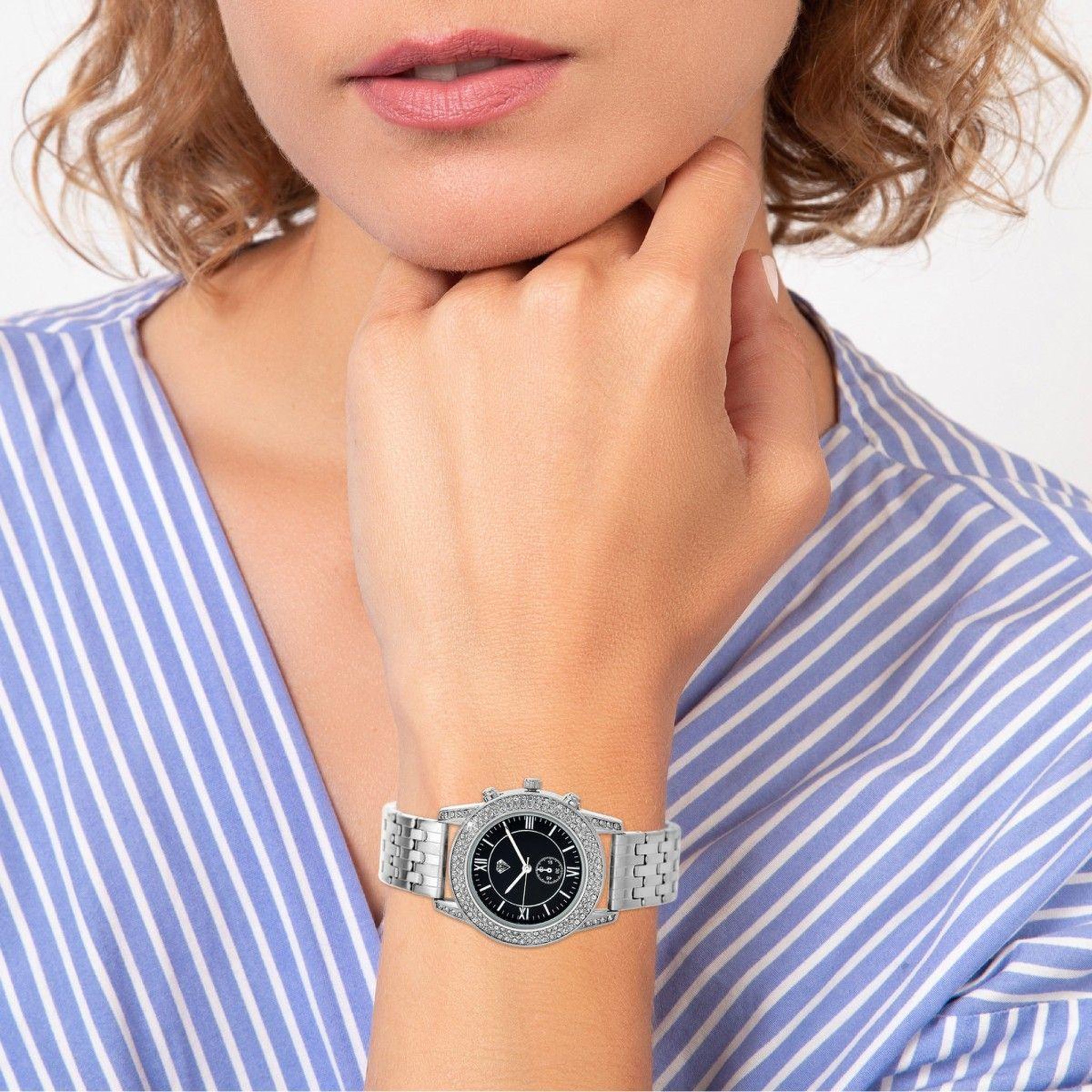Voir la diapositive 2 : SC CRYSTAL Montre Elyssa élégante ornée de Cristaux scintillants par SC Crystal