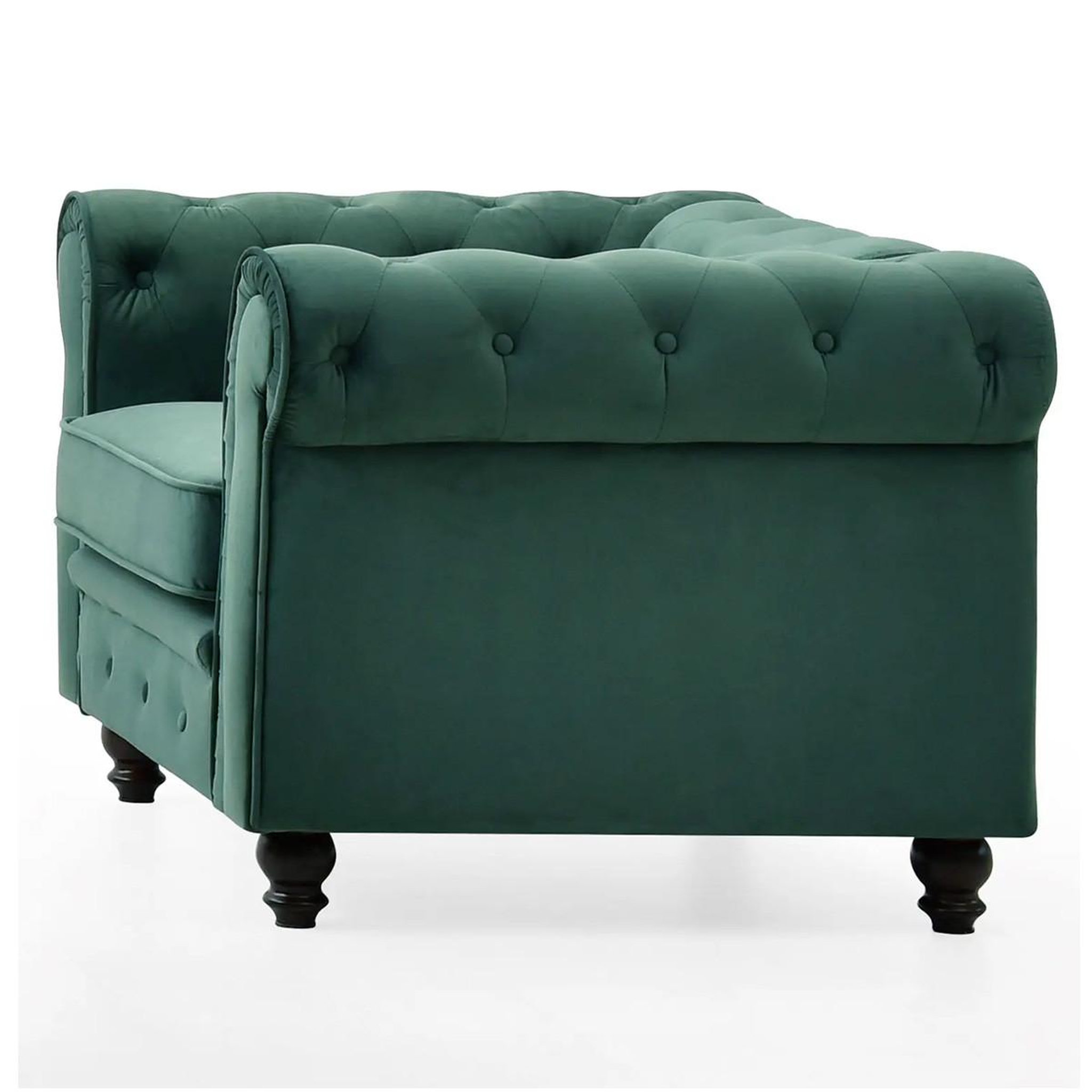 Voir la diapositive 2 : Paris Prix Fauteuil design velours  chesterfield  111cm vert