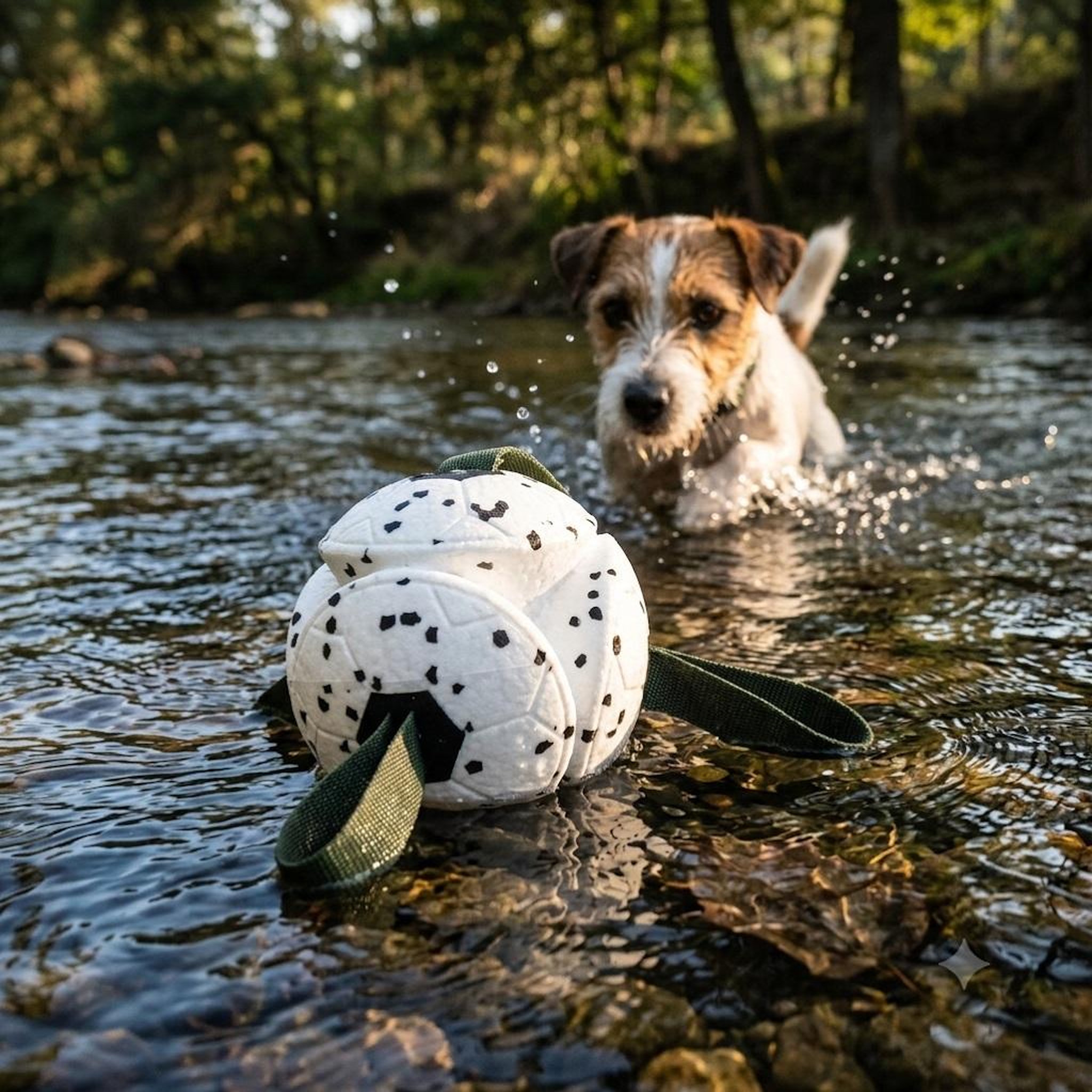 Voir la diapositive 2 : Eden Jeu balle avec rubans flottante et ultra rebondissante pour chien