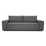 MARKET24 Canapé convertible 3 places JOSH - Velours côtelé Anthracite - Coffre de rangement - L 197 x P 117 x H 65 cm