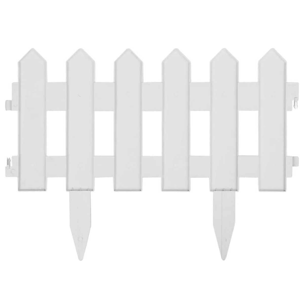 VIDAXL Bordures de pelouse 25 pcs Blanc 10 m PP