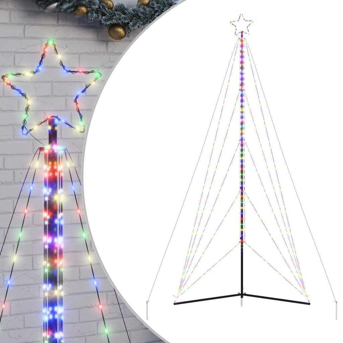 VIDAXL Sapin de Noël a LED 615 LED colorees 404,5 cm