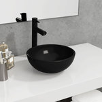 VIDAXL Lavabo Verre trempe 30x12 cm Noir