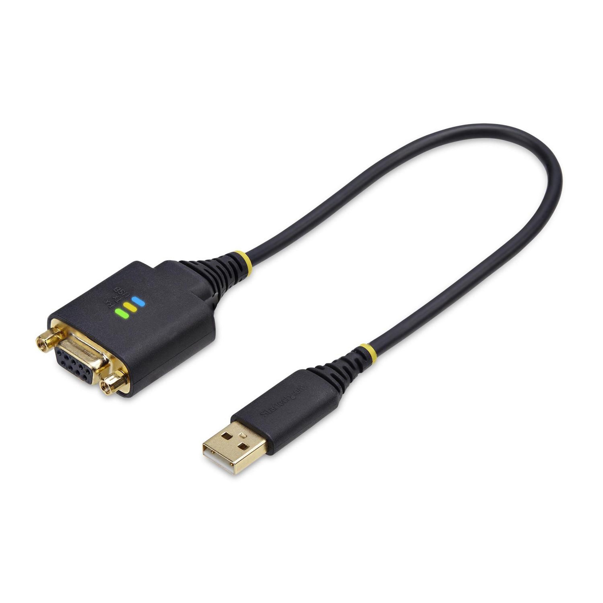 Startech Startech.com câble usb vers null modem série de 30cm, com retention, ftdi, câble adaptateur usb-a vers db9 rs232, vis/écrous db9 interchangeables, windows/macos/linux