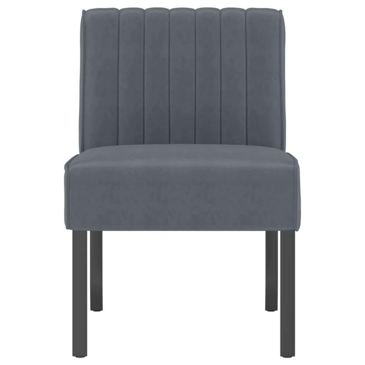 VIDAXL Fauteuil sans accoudoirs gris fonce velours