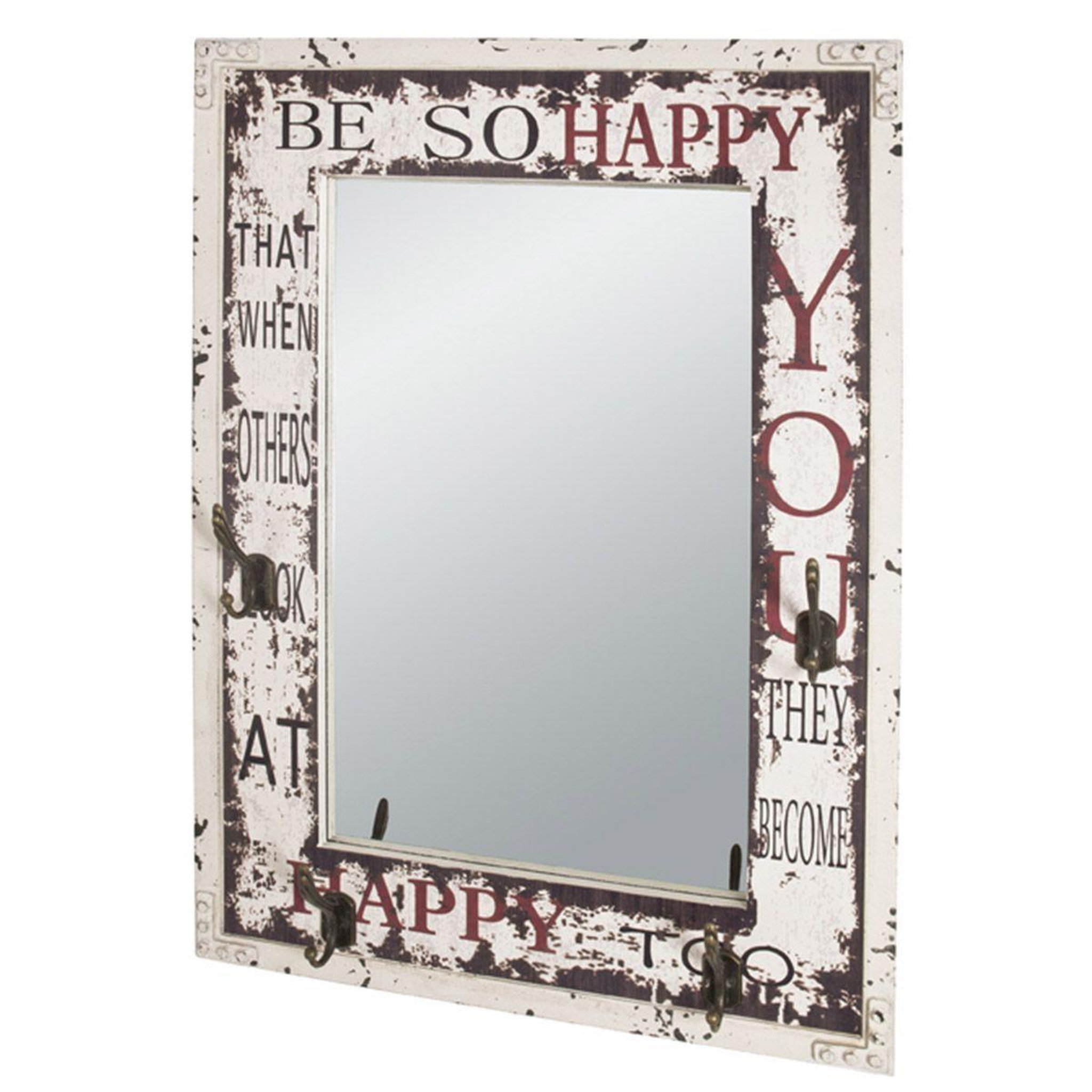 Paris Prix Patère murale & miroir  you  75cm blanc