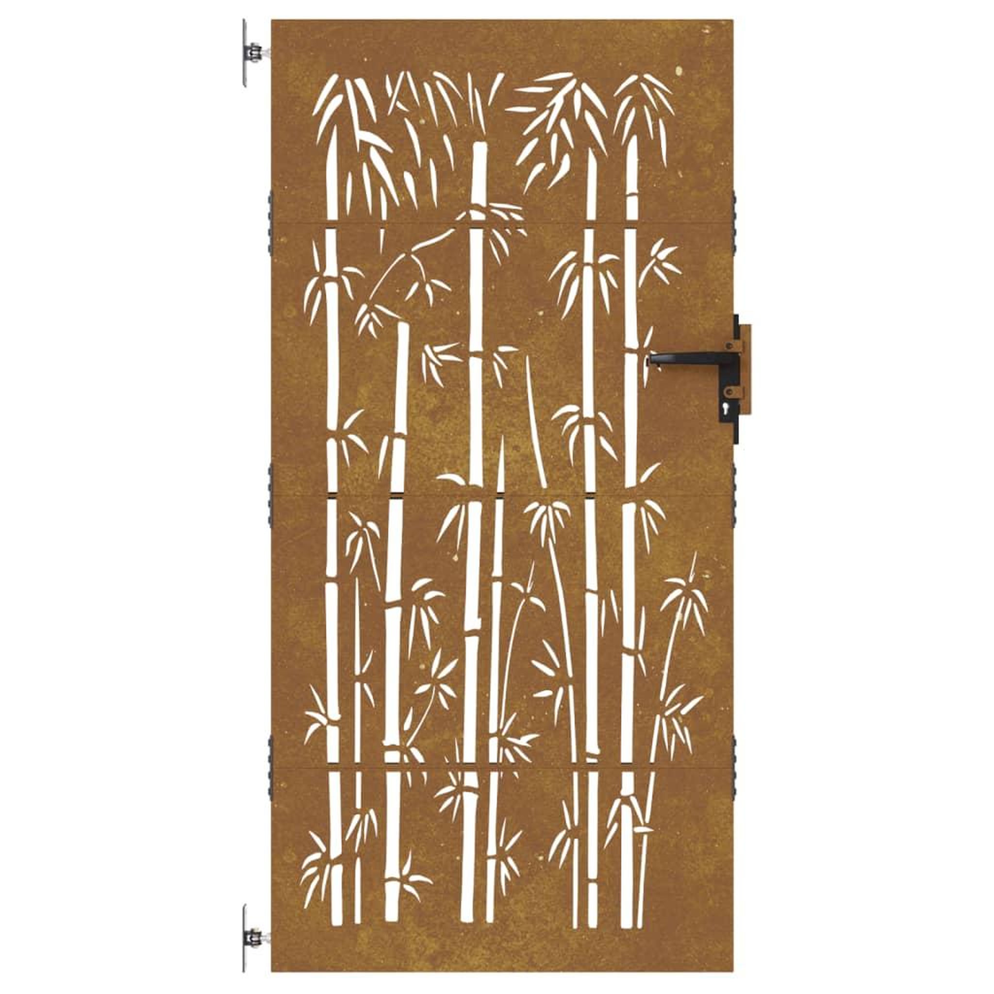 Voir la diapositive 4 : VIDAXL Portail de jardin 85x200 cm acier corten design de bambou
