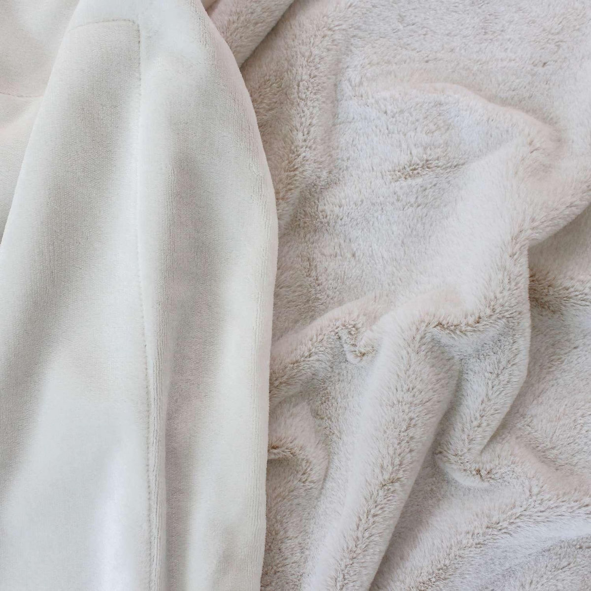 TOILINUX Plaid AZURA imitiation fourrure et flanelle