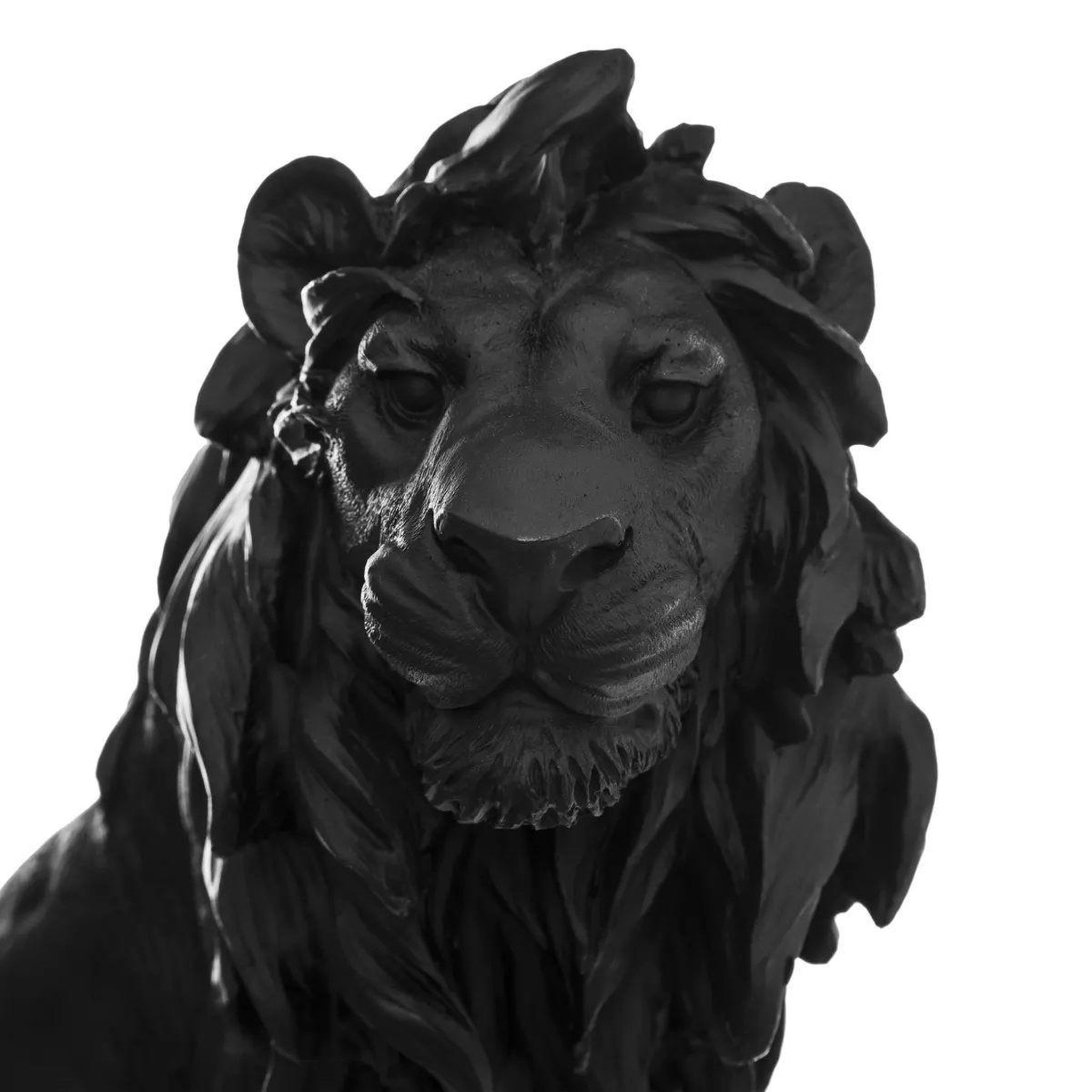 Voir la diapositive 2 : ATMOSPHERA Statuette déco lion  ewen  31cm noir