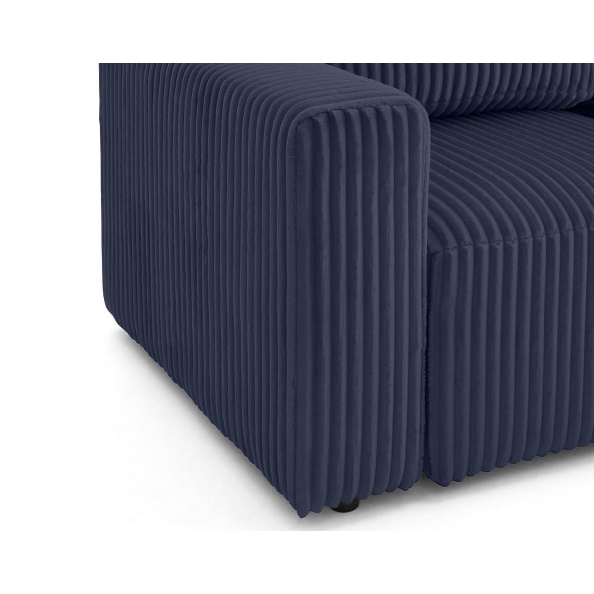 LISA DESIGN Livy - canapé d'angle réversible 4 places convertible avec coffre en velours côtelé grosses côtes