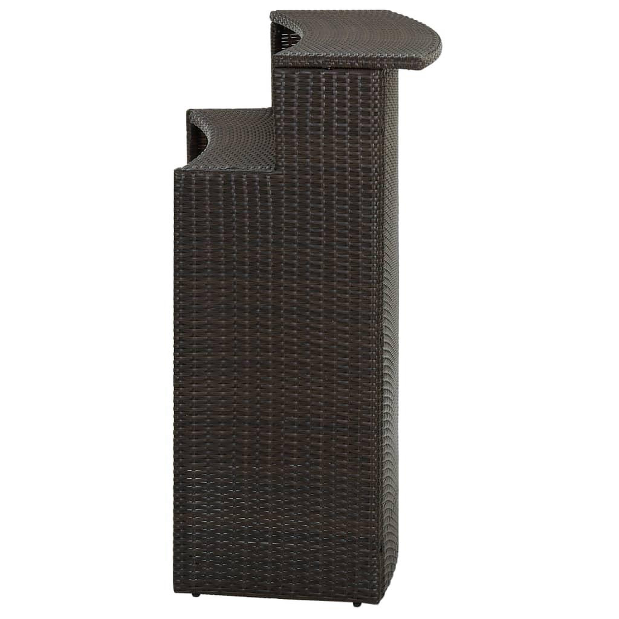 Voir la diapositive 4 : VIDAXL Table de bar de jardin Marron 120x55x110 cm Resine tressee