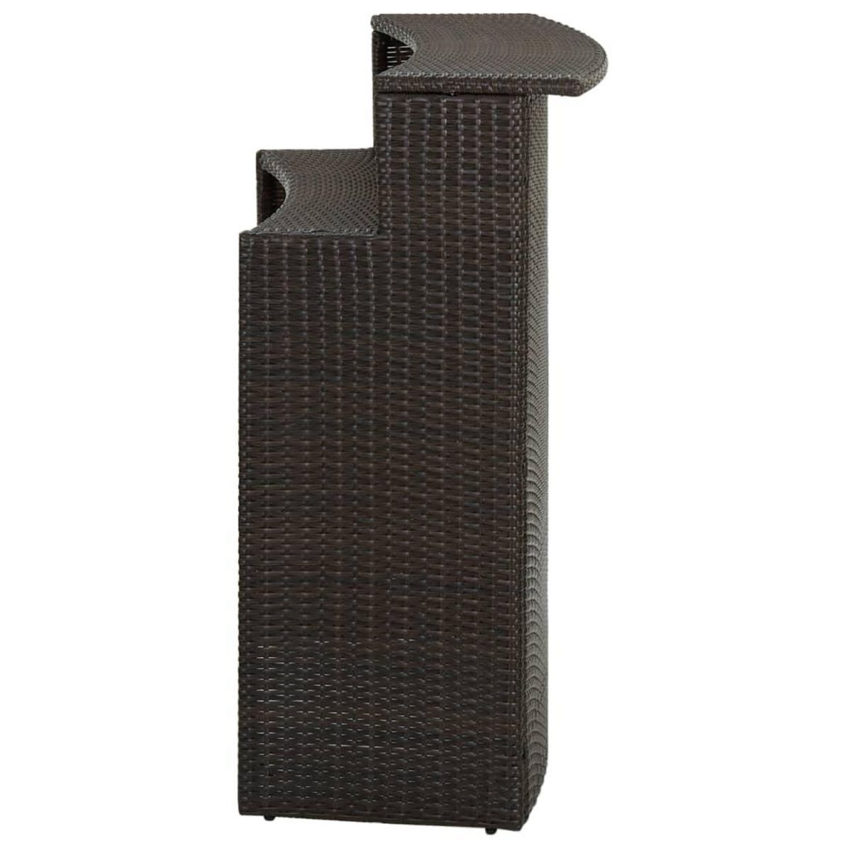 VIDAXL Table de bar de jardin Marron 120x55x110 cm Resine tressee