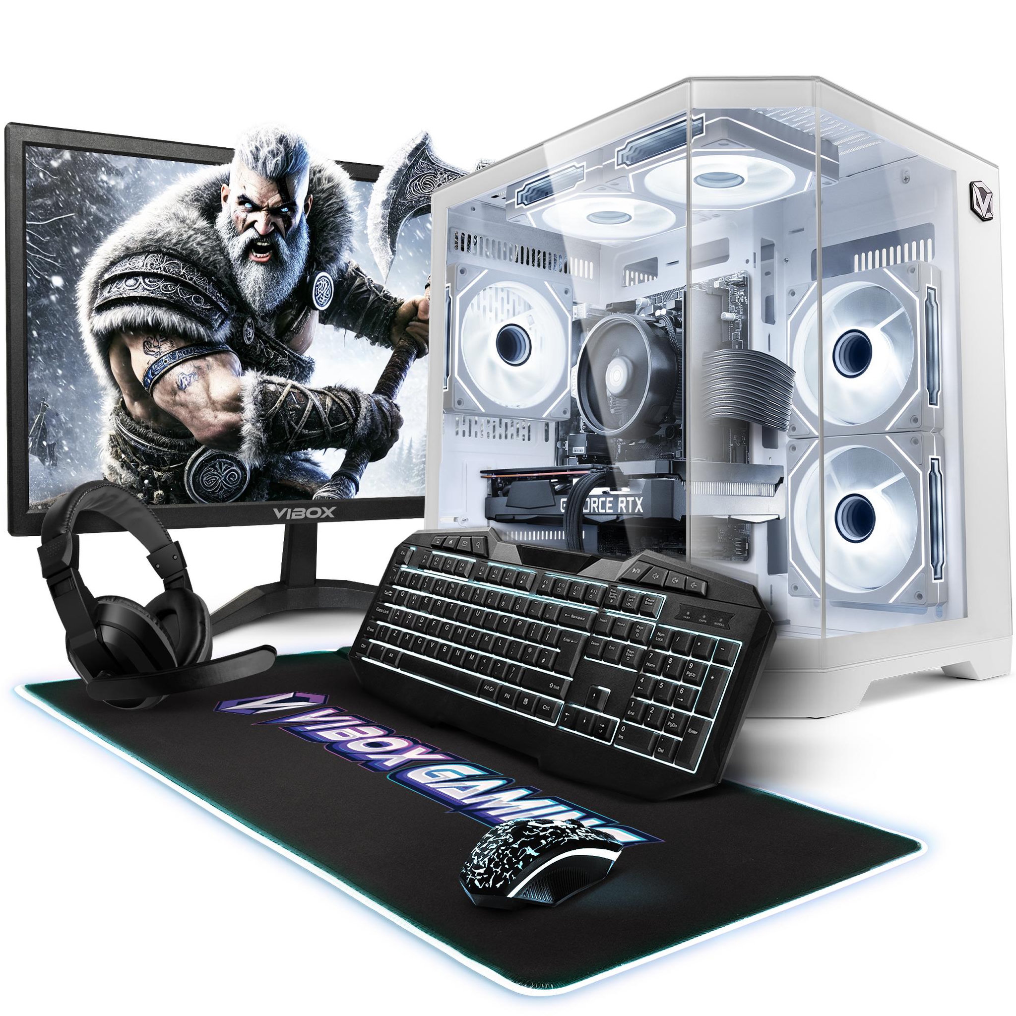 VIBOX PC Gamer Complet - Ryzen 5 5500, RTX 5060, 16 Go RAM, 1 To SSD, Windows 11, WiFi 6 + Bluetooth 5.4