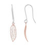 Voir la diapositive 1 : L'ATELIER D'AZUR Boucles d'Oreilles Dormeuses Feuilles Or Bicolore - Femme