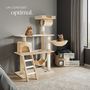 Voir la diapositive 3 : tectake Arbre à chat 141 cm avec griffoir et plateforme d'escalade beige