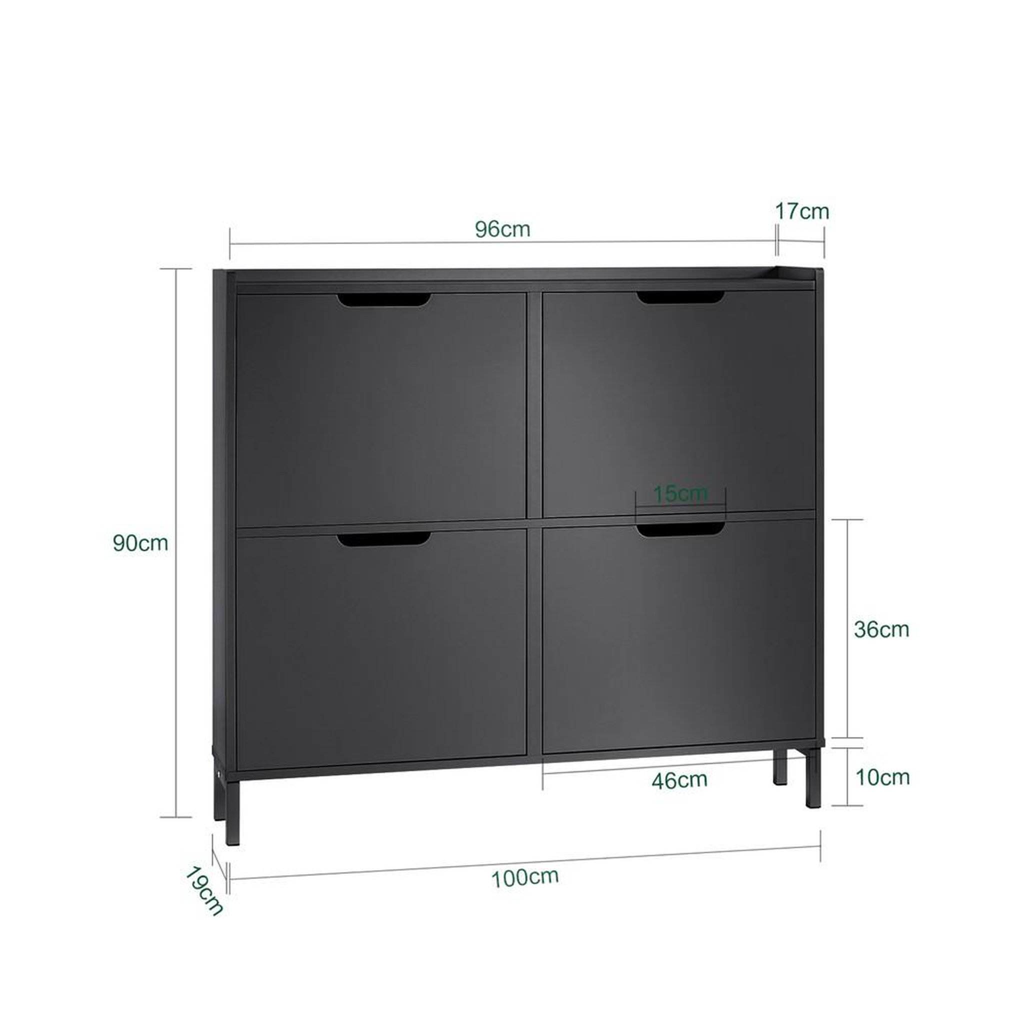 Voir la diapositive 3 : SOBUY SoBuy - Meuble À Chaussures 4 portes - Minimaliste - FSR100