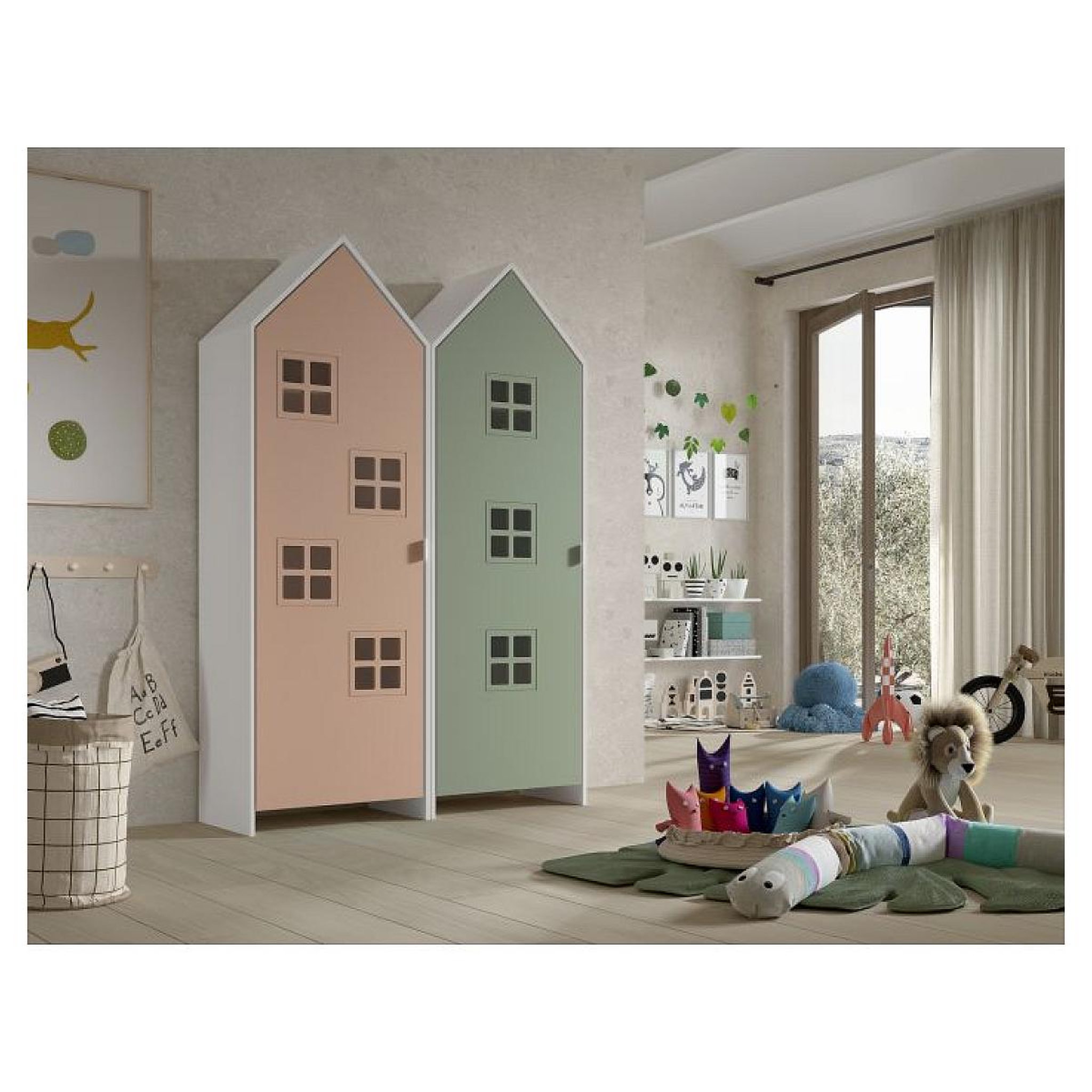 Voir la diapositive 2 : Vipack Combinaison D'armoires 2 Parties Casami Bruges rose vert