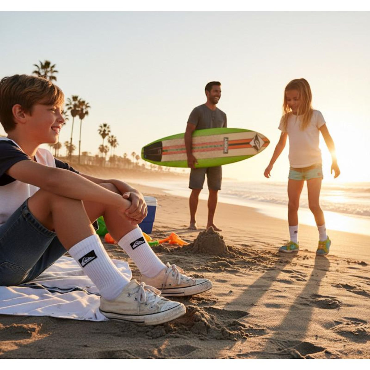 QUIKSILVER Quiksilver Pack de Chaussettes Enfant Crew – Lot 6 Paires Sport Cushioned