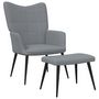 Voir la diapositive 2 : VIDAXL Chaise de relaxation avec tabouret Gris clair Tissu