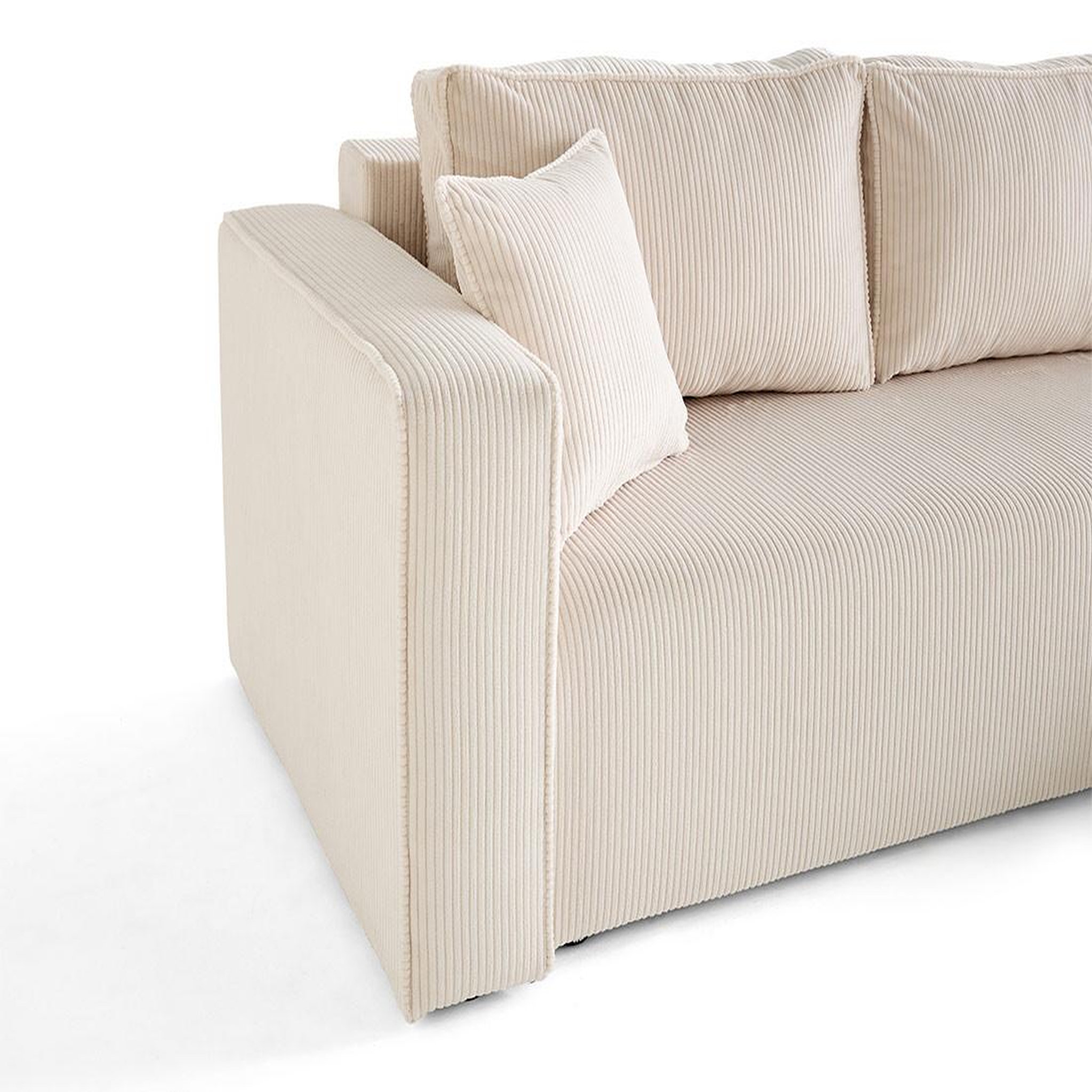Voir la diapositive 6 : BEST MOBILIER Topaze - canapé d'angle déhoussable réversible 4 places en velours côtelé