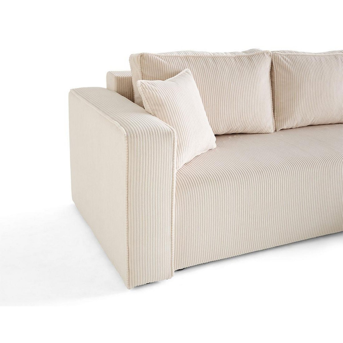 BEST MOBILIER Topaze - canapé d'angle déhoussable réversible 4 places en velours côtelé